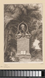 Landschap met het portret van François-Jacques de Chastenet Puységur in een medaillon