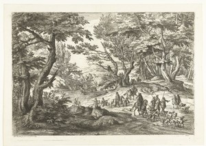 Landschap met jachtpartij