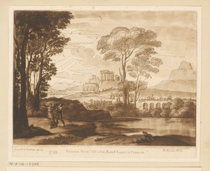 Landschap met Jacob worstelend met de engel