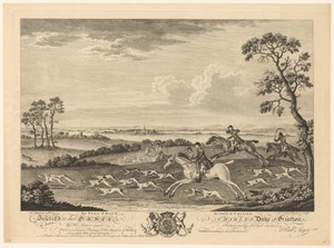 Landschap met jagers en jachthonden