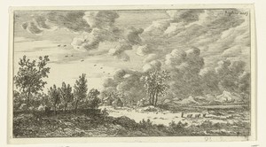 Landschap met jongen en drie geiten