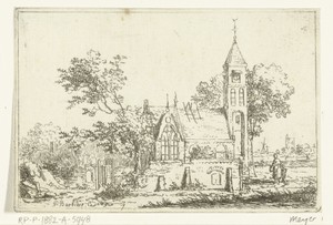 Landschap met kerk