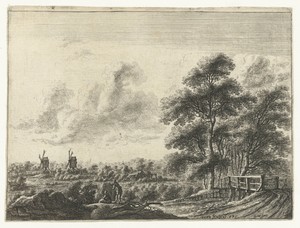 Landschap met kleine brug