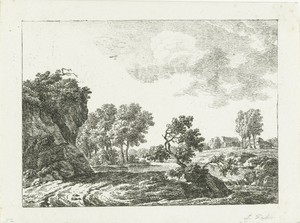 Landschap met kleine waterval