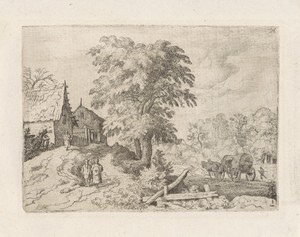 Landschap met koets