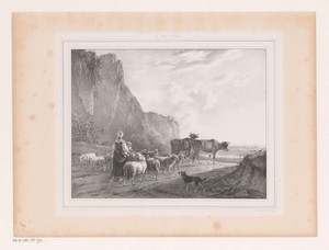 Landschap met kudde en herderin