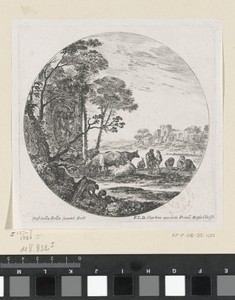 Landschap met kudde en Korinthisch kapiteel