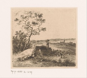 Landschap met lage brug bij Pont-à-Marcq