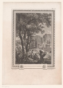 Landschap met lezende man aan een rivier