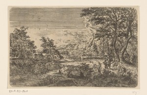Landschap met man en jongetje