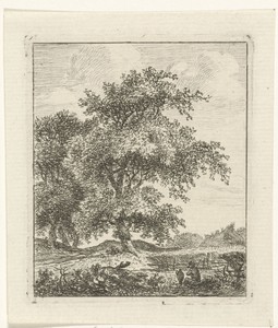 Landschap met man met kruik
