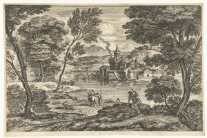 Landschap met man te paard