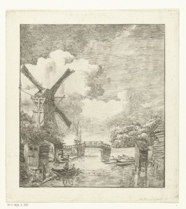Landschap met molen aan water