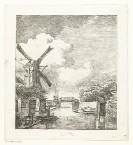 Landschap met molen aan water