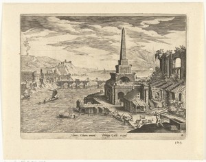 Landschap met obelisk