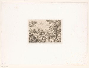 Landschap met pad langs een stroom