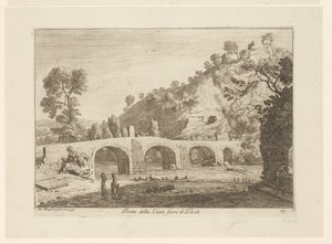 Landschap met Ponte della Coria in de buurt van Tivoli