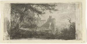 Landschap met poortgebouw