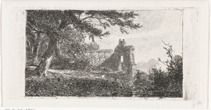 Landschap met poortgebouw