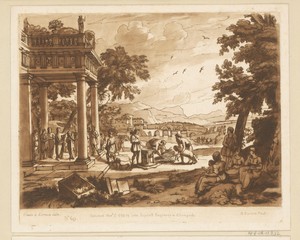 Landschap met portico waar Samuel David zalft