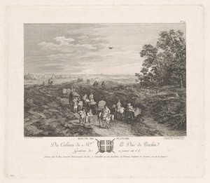 Landschap met reizend gezelschap