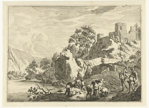 Landschap met reizigers