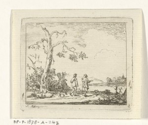 Landschap met reizigers