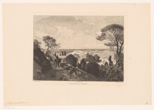 Landschap met reizigers