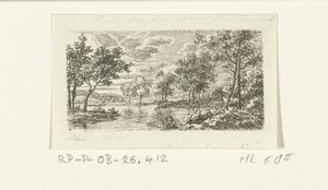 Landschap met rivier en bomen