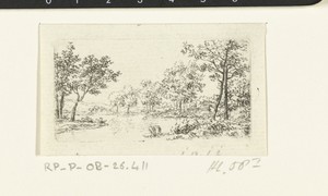 Landschap met rivier en bomen