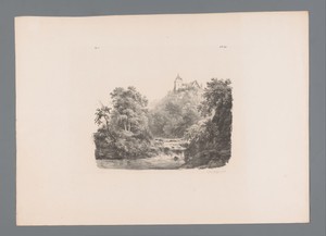 Landschap met rivier en kasteel