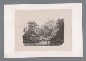Landschap met rivier en kasteel