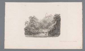 Landschap met rivier en kasteel