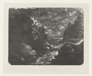 Landschap met rotsen en rivier