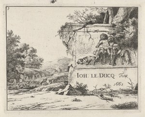 Landschap met ruïne