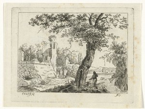 Landschap met ruïne
