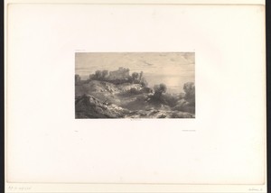 Landschap met ruïne op de rotsen