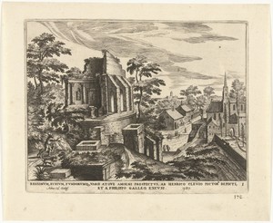 Landschap met ruïne van een tempel