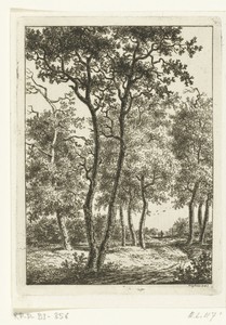 Landschap met ruiter en wandelaar