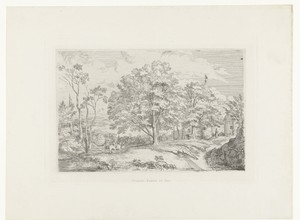 Landschap met ruiter op weg naar een kasteel