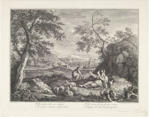 Landschap met rustende familie