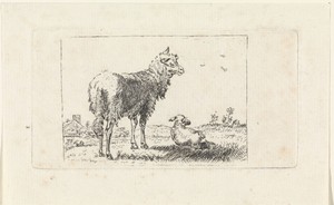 Landschap met schaap en lam