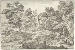 Landschap met schaapskooi