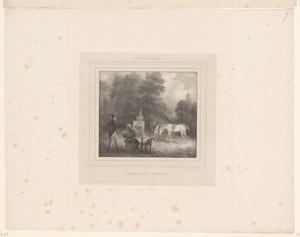 Landschap met schilder aan het werk