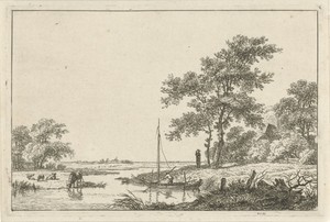 Landschap met schuitje