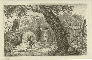 Landschap met slijpsteen