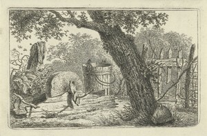 Landschap met slijpsteen