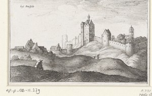 Landschap met stadsmuren bij Brussel