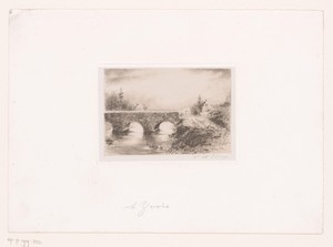 Landschap met stenen brug bij Yvoir