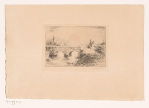 Landschap met stenen brug bij Yvoir
